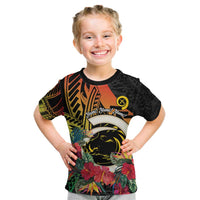 Vanuatu Boar Tusk Yumi Yumi Yumi Kid T Shirt Independens Dei Long God Yumi Stanap LT14 Black - Polynesian Pride