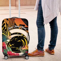 Vanuatu Boar Tusk Yumi Yumi Yumi Luggage Cover Independens Dei Long God Yumi Stanap LT14 Black - Polynesian Pride