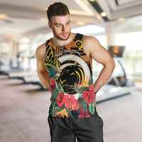 Vanuatu Boar Tusk Yumi Yumi Yumi Men Tank Top Independens Dei Long God Yumi Stanap LT14 Black - Polynesian Pride