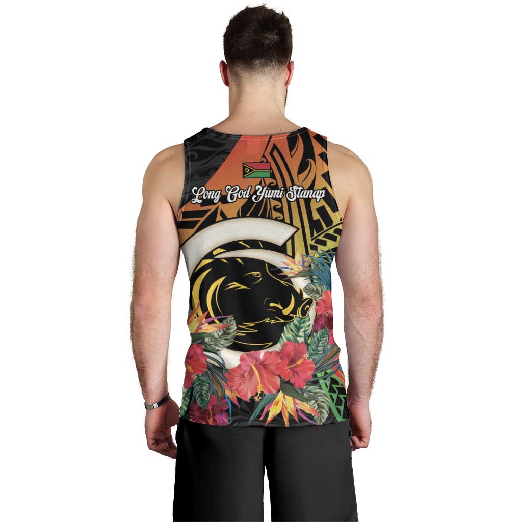 Vanuatu Boar Tusk Yumi Yumi Yumi Men Tank Top Independens Dei Long God Yumi Stanap LT14 - Polynesian Pride
