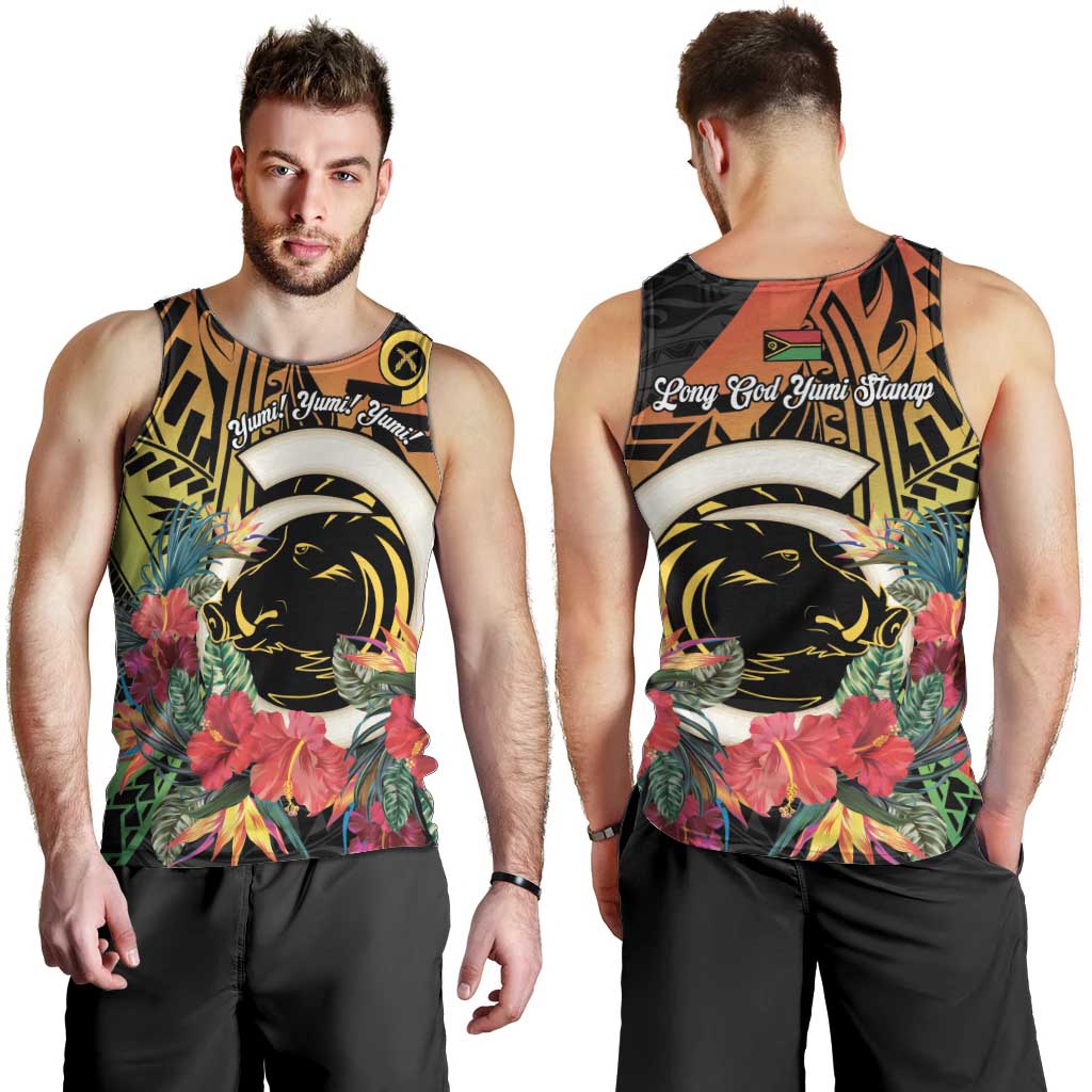 Vanuatu Boar Tusk Yumi Yumi Yumi Men Tank Top Independens Dei Long God Yumi Stanap LT14 - Polynesian Pride