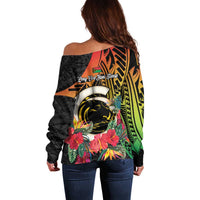 Vanuatu Boar Tusk Yumi Yumi Yumi Off Shoulder Sweater Independens Dei Long God Yumi Stanap LT14 - Polynesian Pride