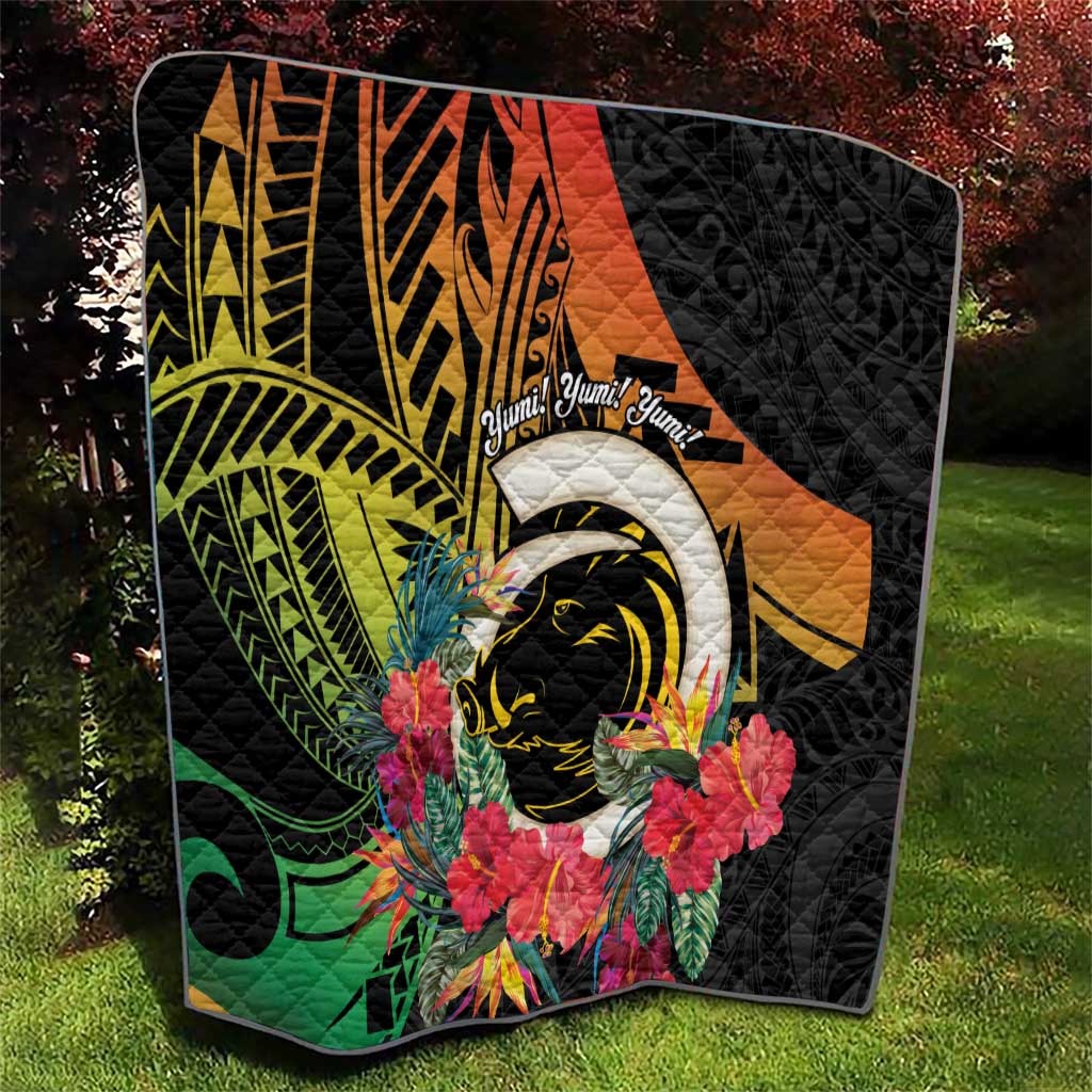 Vanuatu Boar Tusk Yumi Yumi Yumi Quilt Independens Dei Long God Yumi Stanap LT14 - Polynesian Pride
