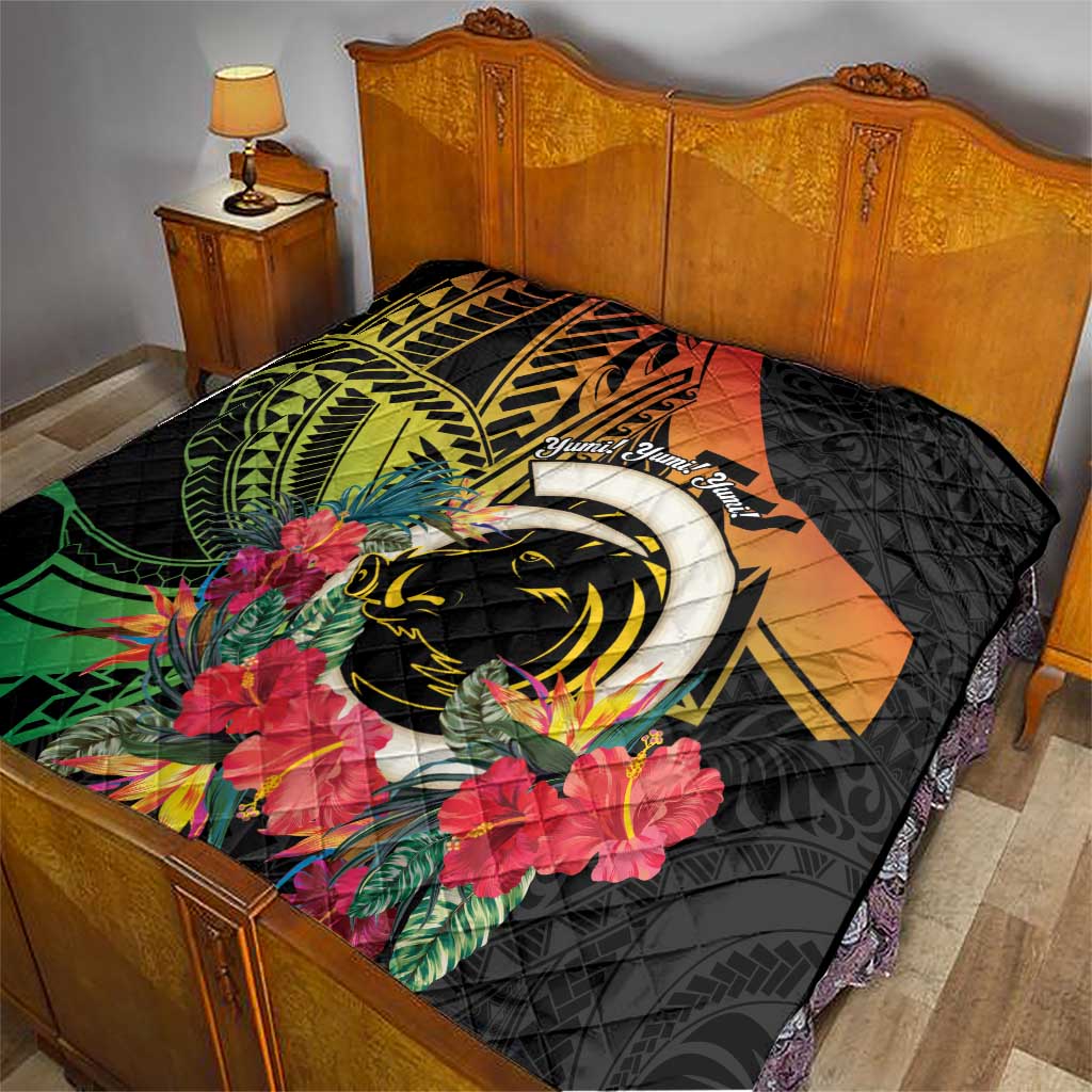 Vanuatu Boar Tusk Yumi Yumi Yumi Quilt Independens Dei Long God Yumi Stanap LT14 - Polynesian Pride