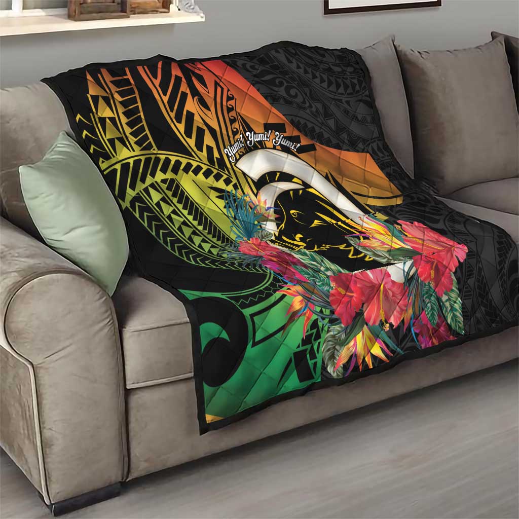Vanuatu Boar Tusk Yumi Yumi Yumi Quilt Independens Dei Long God Yumi Stanap LT14 - Polynesian Pride