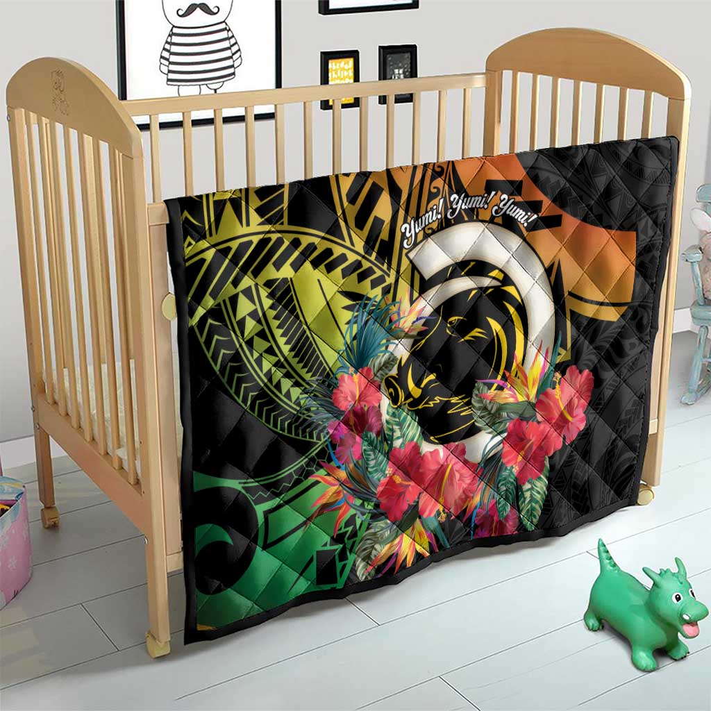 Vanuatu Boar Tusk Yumi Yumi Yumi Quilt Independens Dei Long God Yumi Stanap LT14 - Polynesian Pride