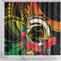 Vanuatu Boar Tusk Yumi Yumi Yumi Shower Curtain Independens Dei Long God Yumi Stanap LT14 - Polynesian Pride