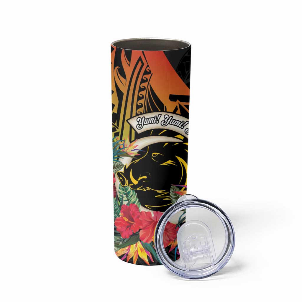 Vanuatu Boar Tusk Yumi Yumi Yumi Skinny Tumbler Independens Dei Long God Yumi Stanap LT14 - Polynesian Pride