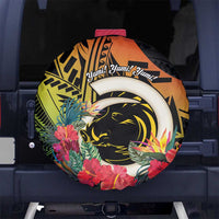 Vanuatu Boar Tusk Yumi Yumi Yumi Spare Tire Cover Independens Dei Long God Yumi Stanap LT14 No hole Black - Polynesian Pride
