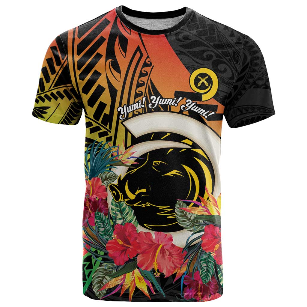 Vanuatu Boar Tusk Yumi Yumi Yumi T Shirt Independens Dei Long God Yumi Stanap LT14 Black - Polynesian Pride