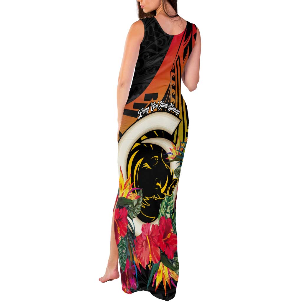 Vanuatu Boar Tusk Yumi Yumi Yumi Tank Maxi Dress Independens Dei Long God Yumi Stanap LT14 - Polynesian Pride