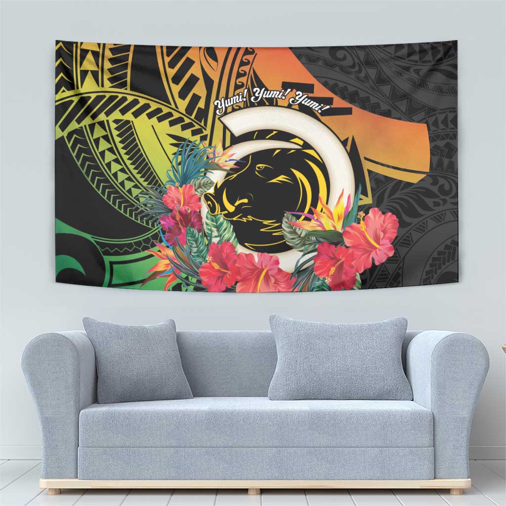 Vanuatu Boar Tusk Yumi Yumi Yumi Tapestry Independens Dei Long God Yumi Stanap LT14 - Polynesian Pride