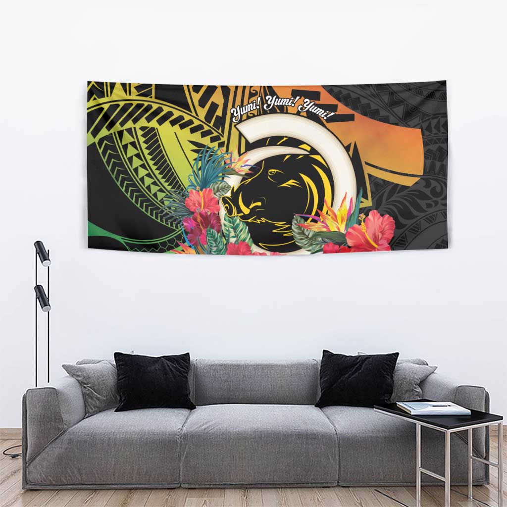 Vanuatu Boar Tusk Yumi Yumi Yumi Tapestry Independens Dei Long God Yumi Stanap LT14 - Polynesian Pride