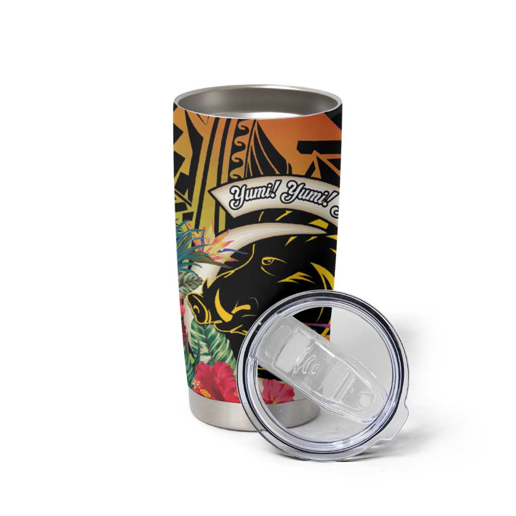 Vanuatu Boar Tusk Yumi Yumi Yumi Tumbler Cup Independens Dei Long God Yumi Stanap LT14 - Polynesian Pride