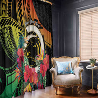 Vanuatu Boar Tusk Yumi Yumi Yumi Window Curtain Independens Dei Long God Yumi Stanap LT14 - Polynesian Pride