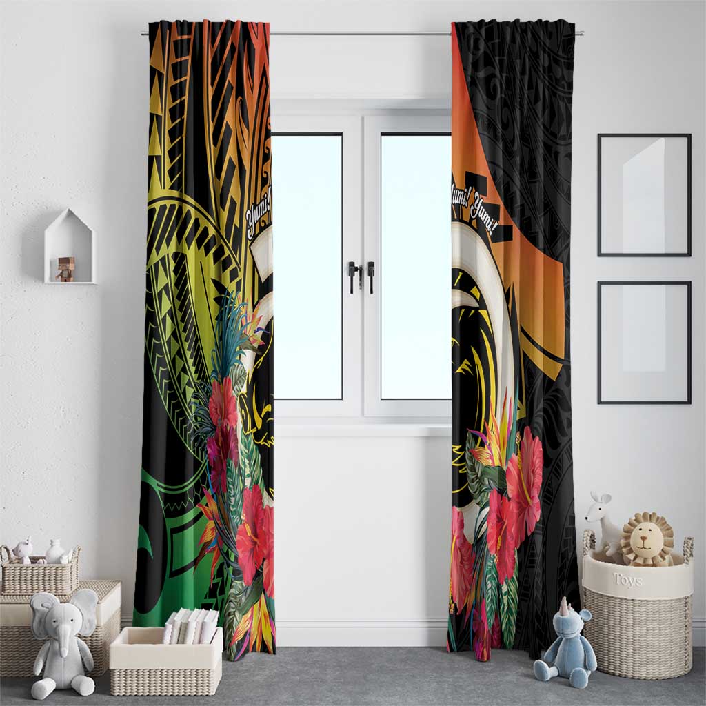 Vanuatu Boar Tusk Yumi Yumi Yumi Window Curtain Independens Dei Long God Yumi Stanap LT14 - Polynesian Pride