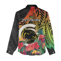 Vanuatu Boar Tusk Yumi Yumi Yumi Women Casual Shirt Independens Dei Long God Yumi Stanap LT14 - Polynesian Pride