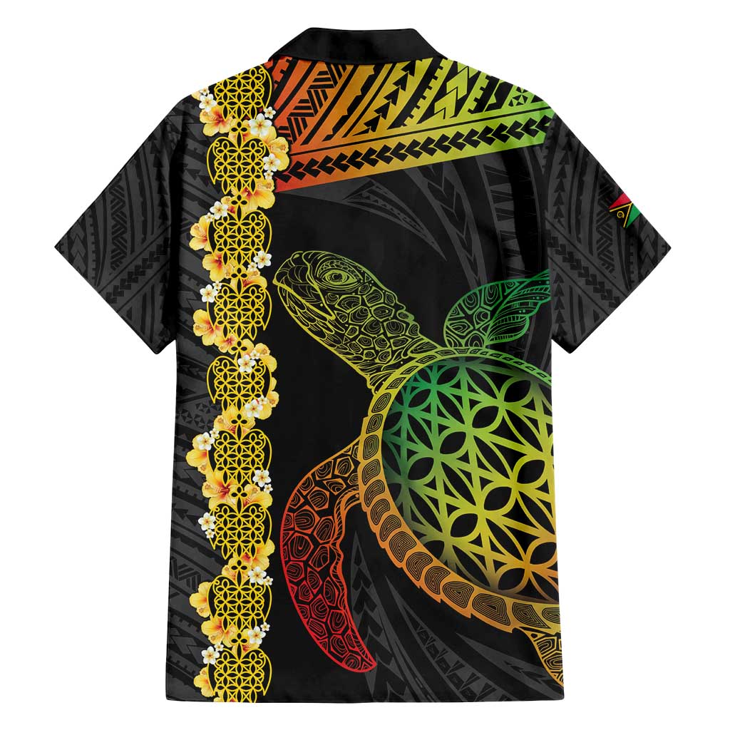 Vanuatu Sand Drawing Turtle Family Matching Long Sleeve Bodycon Dress and Hawaiian Shirt Happy Independence Day LT14 - Polynesian Pride