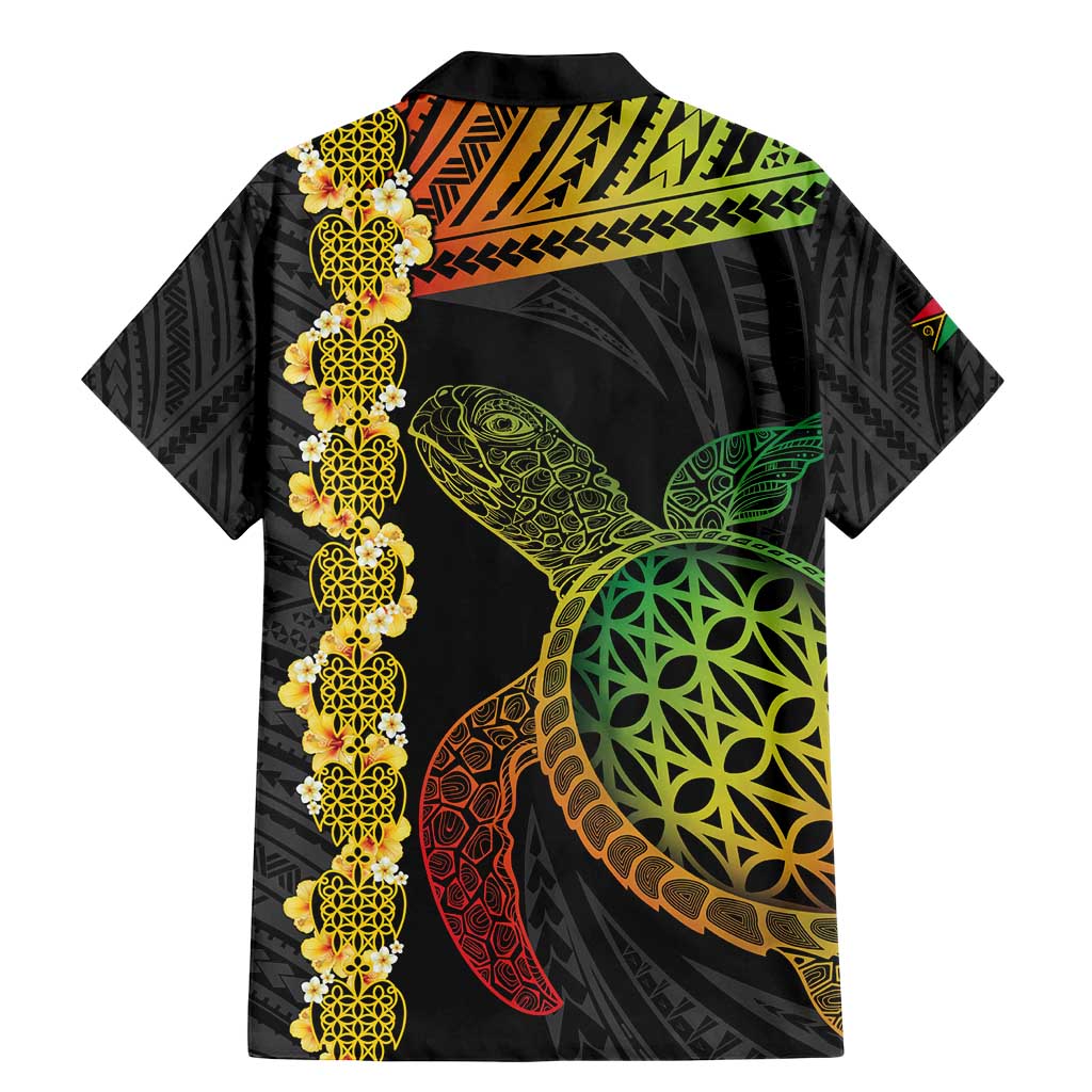 Vanuatu Sand Drawing Turtle Family Matching Mermaid Dress and Hawaiian Shirt Happy Independence Day LT14 - Polynesian Pride
