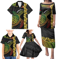 Vanuatu Sand Drawing Turtle Family Matching Puletasi and Hawaiian Shirt Happy Independence Day LT14 - Polynesian Pride