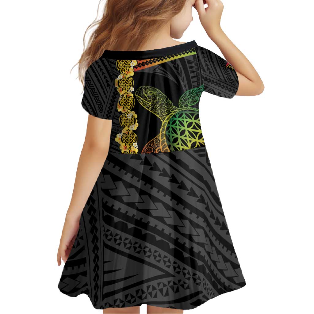 Vanuatu Sand Drawing Turtle Family Matching Summer Maxi Dress and Hawaiian Shirt Happy Independence Day LT14 - Polynesian Pride