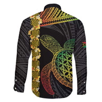 Vanuatu Sand Drawing Turtle Family Matching Tank Maxi Dress and Hawaiian Shirt Happy Independence Day LT14 - Polynesian Pride