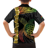 Vanuatu Sand Drawing Turtle Kid Hawaiian Shirt Happy Independence Day LT14 - Polynesian Pride