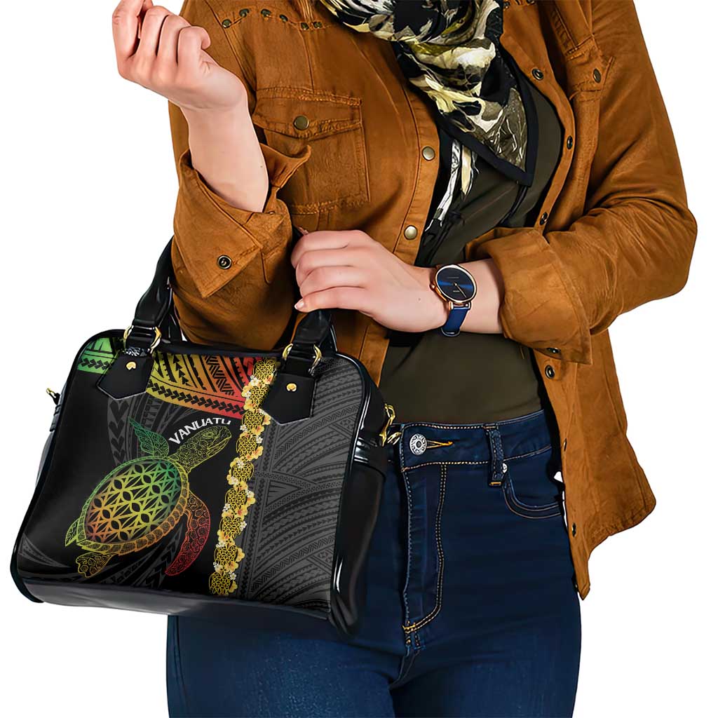 Vanuatu Sand Drawing Turtle Shoulder Handbag Happy Independence Day