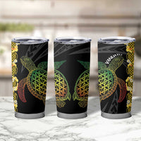 Vanuatu Sand Drawing Turtle Tumbler Cup Happy Independence Day