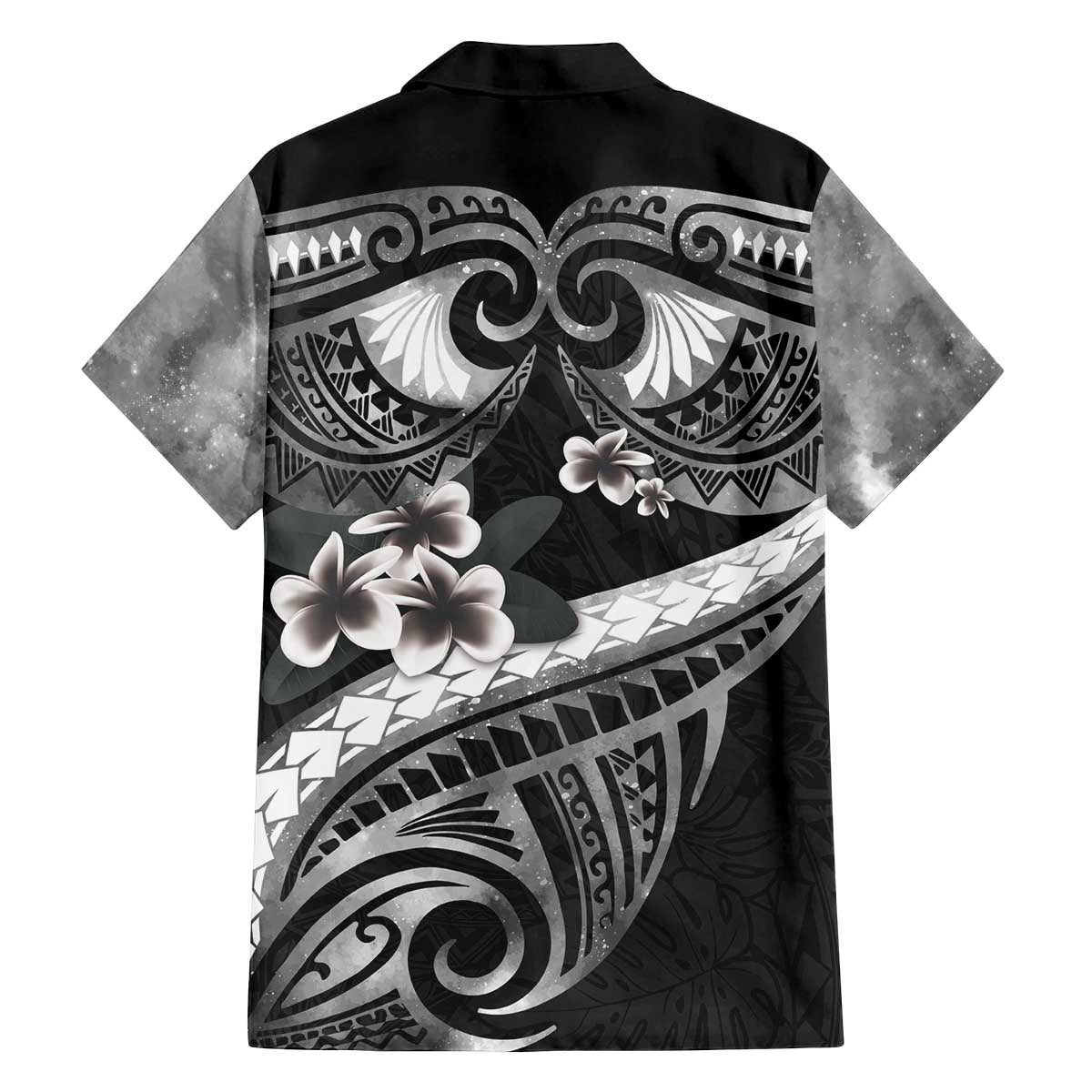 Black Polynesia Family Matching Off The Shoulder Long Sleeve Dress and Hawaiian Shirt Tribal Pattern Tropical Frangipani LT14 - Polynesian Pride