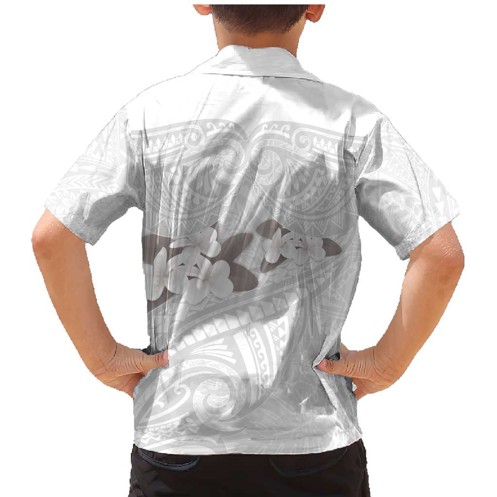 White Polynesia Family Matching Mermaid Dress and Hawaiian Shirt Tribal Pattern Tropical Frangipani LT14 - Polynesian Pride