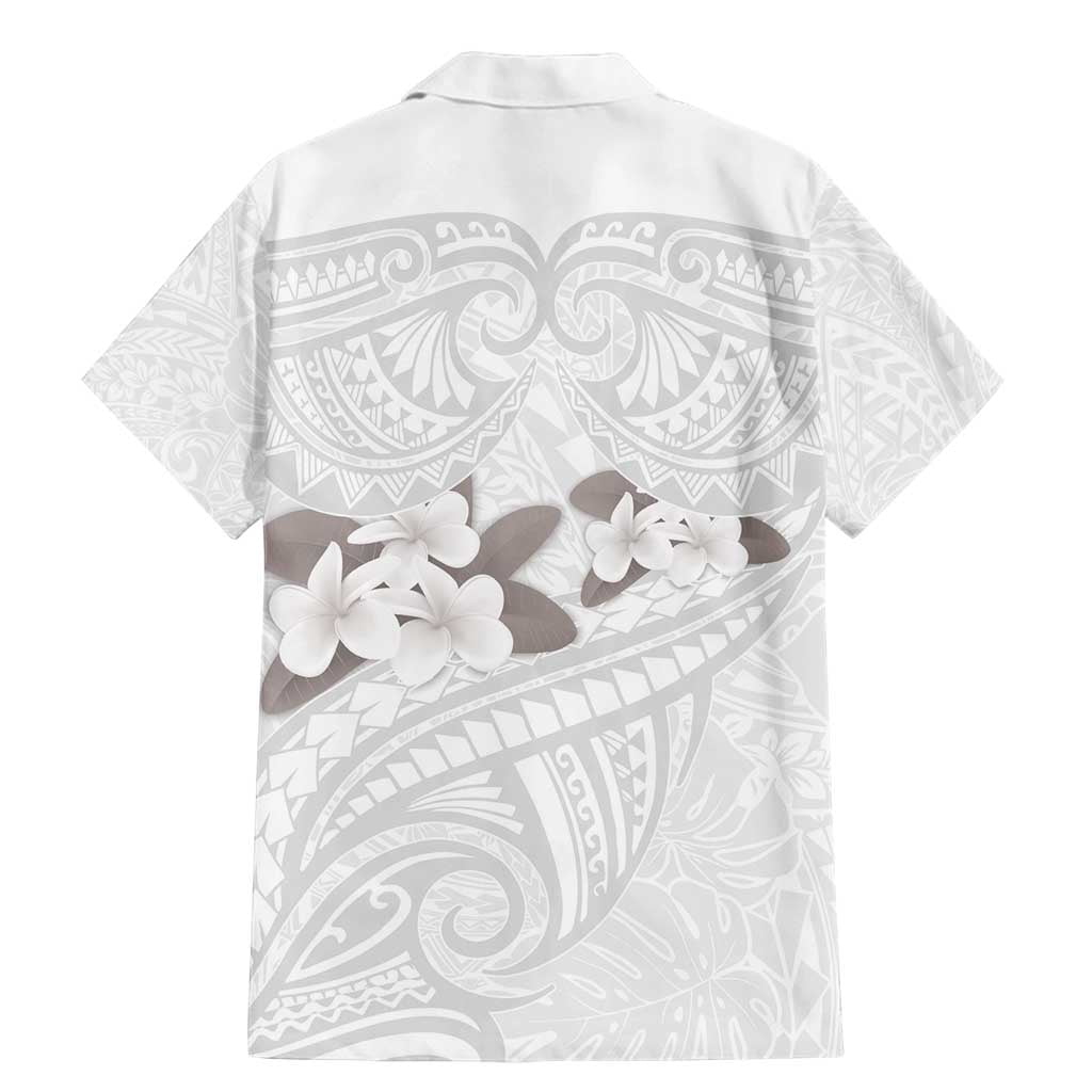 White Polynesia Family Matching Mermaid Dress and Hawaiian Shirt Tribal Pattern Tropical Frangipani LT14 - Polynesian Pride
