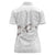 White Polynesia Women Polo Shirt Tribal Pattern Tropical Frangipani