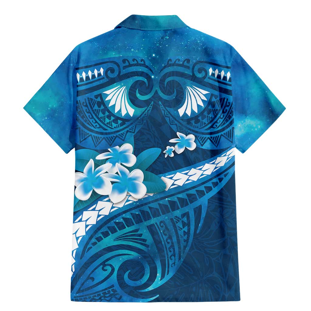 Blue Polynesia Family Matching Mermaid Dress and Hawaiian Shirt Tribal Pattern Tropical Frangipani LT14 - Polynesian Pride