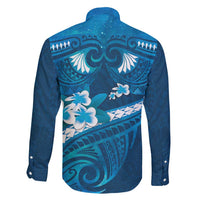 Blue Polynesia Family Matching Mermaid Dress and Hawaiian Shirt Tribal Pattern Tropical Frangipani LT14 - Polynesian Pride
