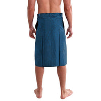 Blue Polynesia Lavalava Tribal Pattern Tropical Frangipani
