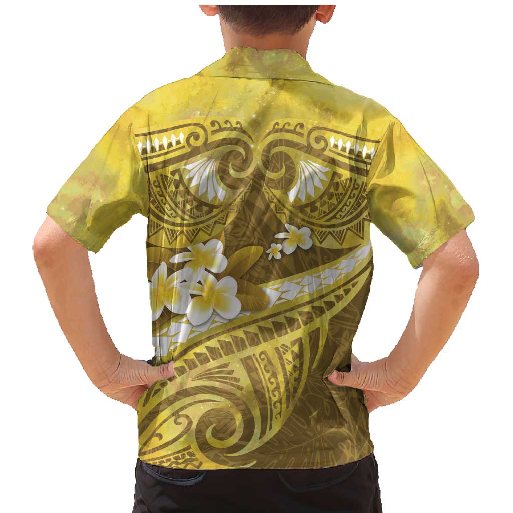 Gold Polynesia Family Matching Mermaid Dress and Hawaiian Shirt Tribal Pattern Tropical Frangipani LT14 - Polynesian Pride
