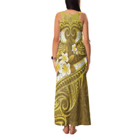 Gold Polynesia Family Matching Tank Maxi Dress and Hawaiian Shirt Tribal Pattern Tropical Frangipani LT14 - Polynesian Pride
