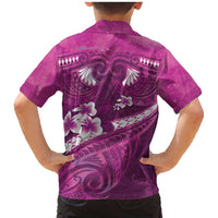 Pink Polynesia Family Matching Mermaid Dress and Hawaiian Shirt Tribal Pattern Tropical Frangipani LT14 - Polynesian Pride