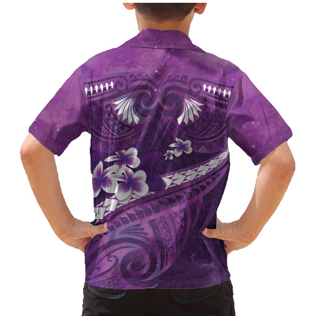 Purple Polynesia Family Matching Mermaid Dress and Hawaiian Shirt Tribal Pattern Tropical Frangipani LT14 - Polynesian Pride