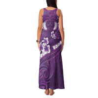 Purple Polynesia Family Matching Tank Maxi Dress and Hawaiian Shirt Tribal Pattern Tropical Frangipani LT14 - Polynesian Pride