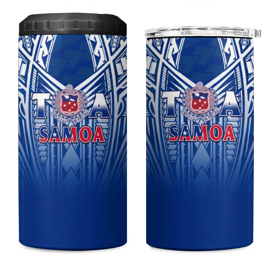 Samoa Rugby 4 in 1 Can Cooler Tumbler Toa Samoa Polynesian Pacific Navy Version LT14 One Size: 16 oz Navy Blue - Polynesian Pride