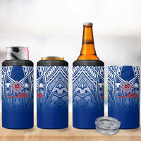 Samoa Rugby 4 in 1 Can Cooler Tumbler Toa Samoa Polynesian Pacific Navy Version LT14 - Polynesian Pride
