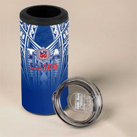Samoa Rugby 4 in 1 Can Cooler Tumbler Toa Samoa Polynesian Pacific Navy Version LT14 - Polynesian Pride
