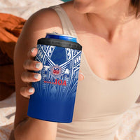 Samoa Rugby 4 in 1 Can Cooler Tumbler Toa Samoa Polynesian Pacific Navy Version LT14 - Polynesian Pride