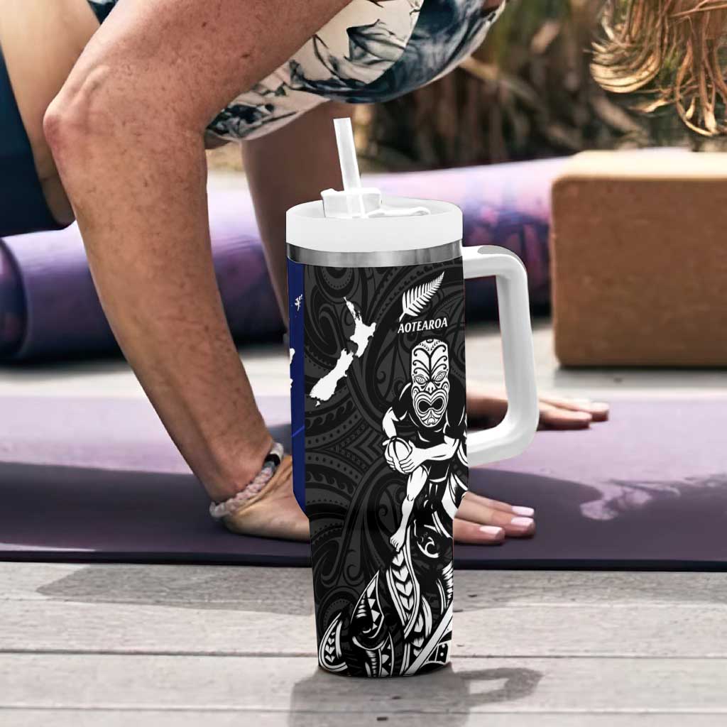 New Zealand and Scotland Rugby Tumbler With Handle All Black Maori With Thistle Together LT14 - Polynesian Pride