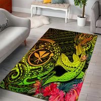 Hawaii Area Rug Kanaka Map With Polynesian Shark Tattoo Reggae Unique LT14 - Polynesian Pride