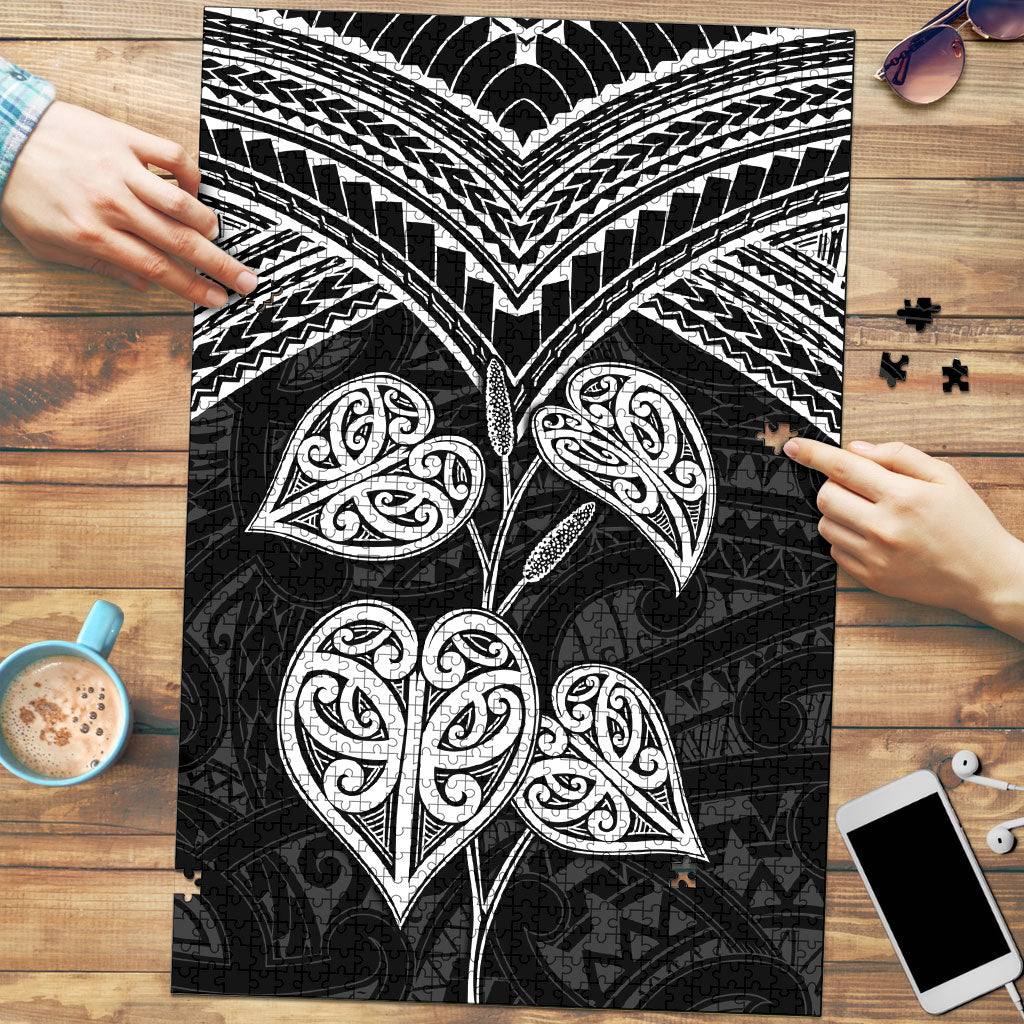 Black New Zealand Kawakawa Maori Ngaru Puzzle LT14 Black - Polynesian Pride