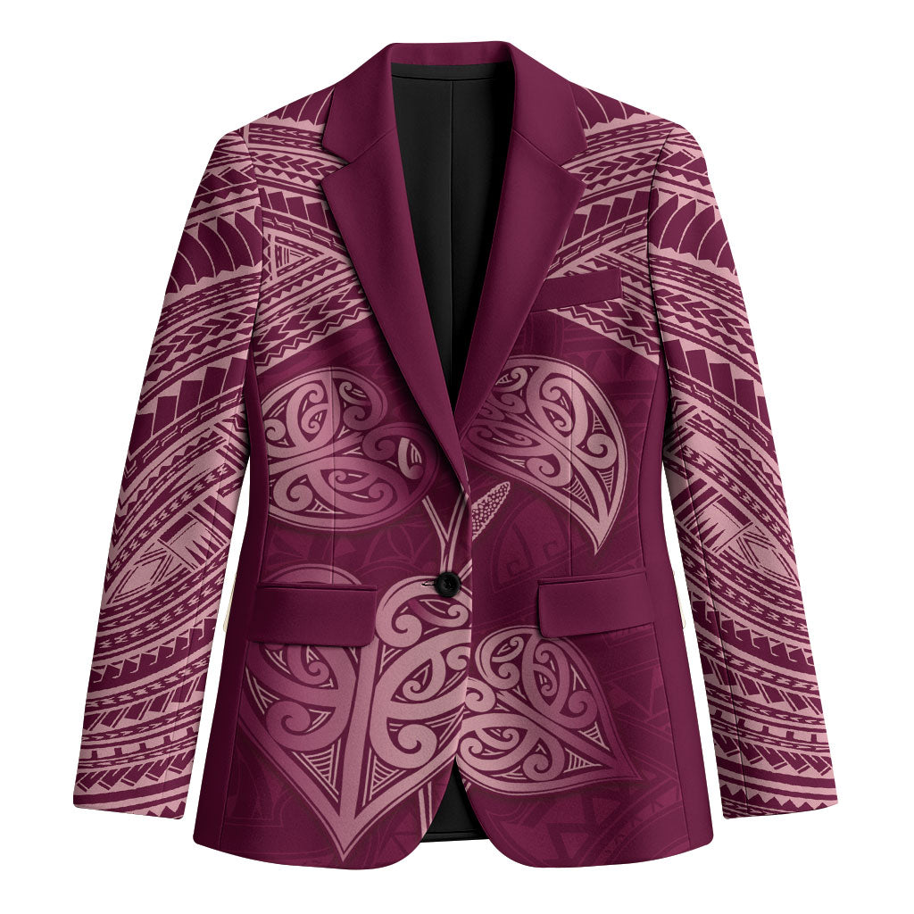 Burgundy New Zealand Kawakawa Maori Ngaru Blazer LT14 Unisex Burgundy - Polynesian Pride