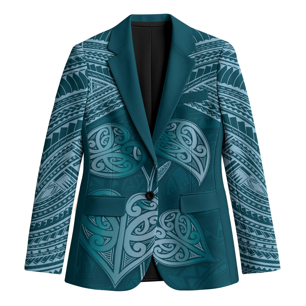 Cyan New Zealand Kawakawa Maori Ngaru Blazer LT14 Unisex Cyan - Polynesian Pride
